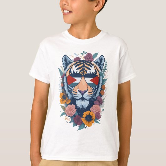 パレスチナの虎 – パレスチナ国旗 Tシャツ (正面)