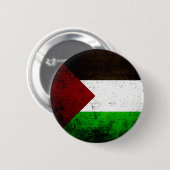パレスチナの黒くグランジな旗 缶バッジ (正面&裏面)