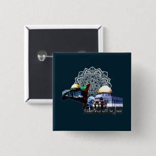 パレスチナは自由なパレスチナのガザ抵抗になるだろう 缶バッジ