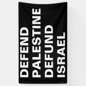 パレスチナを守りイスラエルに資金を貸し出す – アンチ・イスラエル 横断幕 (縦)