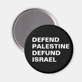 パレスチナを守れ イスラエルへの資金援助をやめろ - イスラエル反対 マグネット (正面/裏面)