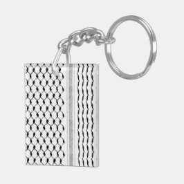 パレスチナアラビアクフィヤ模様アクリルキーチェーン キーホルダー