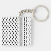 パレスチナアラビアクフィヤ模様アクリルキーチェーン キーホルダー (裏面)