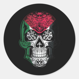 パレスチナスカルバラ国旗 ラウンドシール