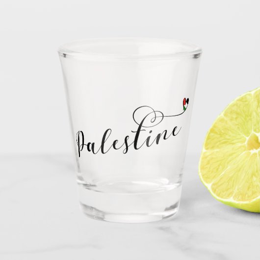 パレスチナハート国旗 ショットグラス (正面)