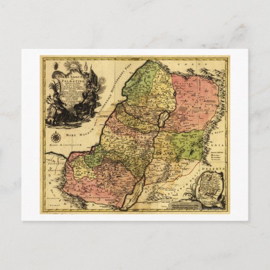 パレスチナパノラマ地図パレスチナ4 ポストカード (正面)