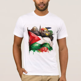 パレスチナプライド国旗とランドマーク Tシャツ