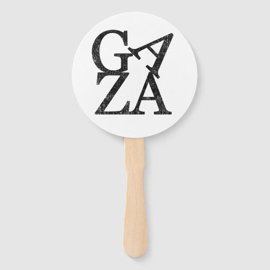 パレスチナ人の子どもたち保護と共に立つ ハンドファン (正面)