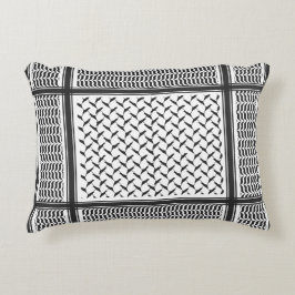 パレスチナ人クフィヤ黒白シェマグ アクセントクッション