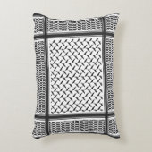 パレスチナ人クフィヤ黒白シェマグ アクセントクッション (正面(垂直))