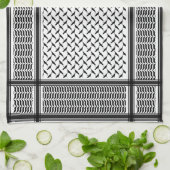 パレスチナ人クフィヤ黒白シェマグ キッチンタオル (折り畳み)