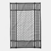 パレスチナ人クフィヤ黒白シェマグ キッチンタオル (縦)