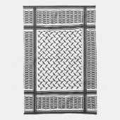 パレスチナ人クフィヤ黒白シェマグ キッチンタオル (縦)