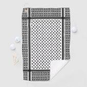 パレスチナ人クフィヤ黒白シェマグ ゴルフタオル (インサイチュ)