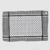 パレスチナ人クフィヤ黒白シェマグ ゴルフタオル (横)