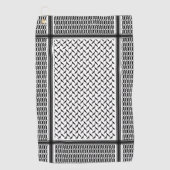 パレスチナ人クフィヤ黒白シェマグ ゴルフタオル (正面)