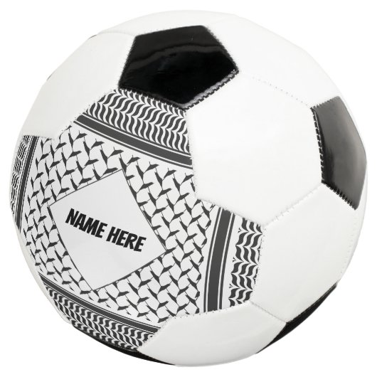 パレスチナ人クフィヤ黒白シェマグ サッカーボール (3/4)