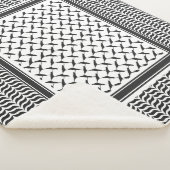 パレスチナ人クフィヤ黒白シェマグ シェルパブランケット (3/4)