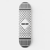 パレスチナ人クフィヤ黒白シェマグ スケートボード (正面)