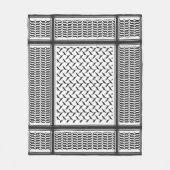 パレスチナ人クフィヤ黒白シェマグ フリースブランケット (正面)