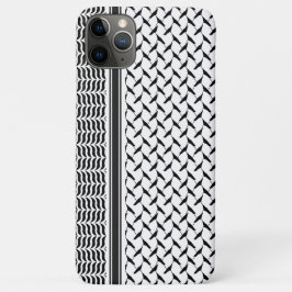 パレスチナ人クフィヤ黒白シェマグ iPhone 11 PRO MAXケース