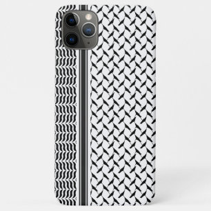 パレスチナ人クフィヤ黒白シェマグ iPhone 11 PRO MAXケース