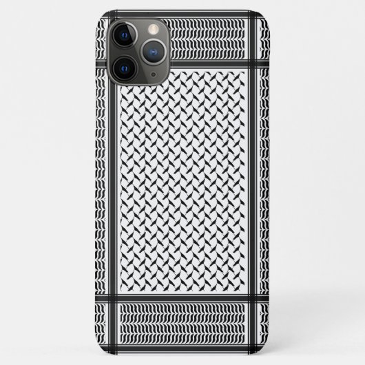 パレスチナ人クフィヤ黒白シェマグ Case-Mate iPhoneケース (裏面)