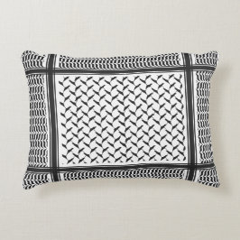 パレスチナ人クフィヤ黒白 アクセントクッション