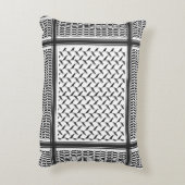 パレスチナ人クフィヤ黒白 アクセントクッション (裏面(縦))