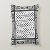 パレスチナ人クフィヤ黒白 アクセントクッション (正面(垂直))