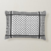 パレスチナ人クフィヤ黒白 アクセントクッション (裏面)