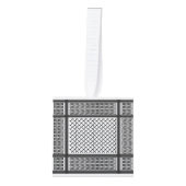 パレスチナ人クフィヤ黒白 キューブオーナメント (正面)