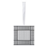 パレスチナ人クフィヤ黒白 キューブオーナメント (右)