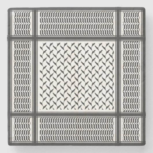 パレスチナ人ケフィエ ストーンコースター (正面)