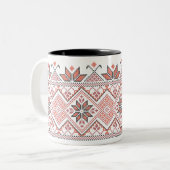 パレスチナ人ヨルダンのタトレズアラビア刺繍 ツートーンマグカップ (正面左)