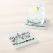 パレスチナ伝統と希望 ガラスコースター (アングル)