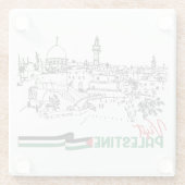 パレスチナ伝統と希望 ガラスコースター (裏面)