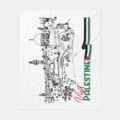 パレスチナ伝統と希望 フリースブランケット (正面)