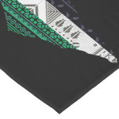 パレスチナ刺しゅうタスリーズパターン国旗の地図なし ロングテーブルランナー (コーナー)