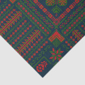 パレスチナ刺しゅうタスリーズレッド緑5パターン 薄葉紙 (詳細)