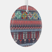 パレスチナ刺しゅうモチーフ。 ガラスオーナメント (正面右)