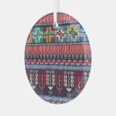 パレスチナ刺しゅうモチーフ。 ガラスオーナメント (正面左)