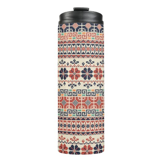 パレスチナ刺しゅうモチーフ：伝統的美しい。 タンブラー (正面)