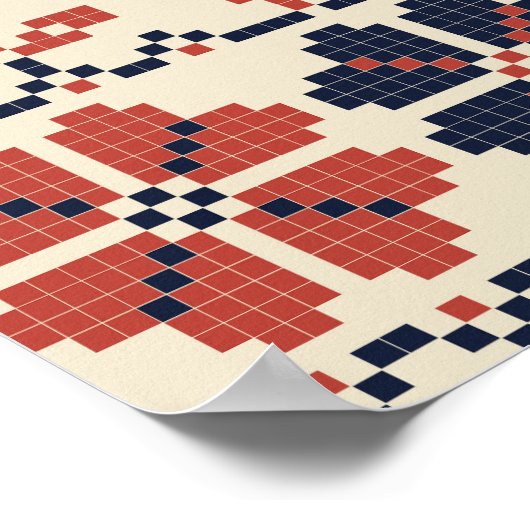 パレスチナ刺しゅうモチーフ:伝統的美しい。 ポスター (角)