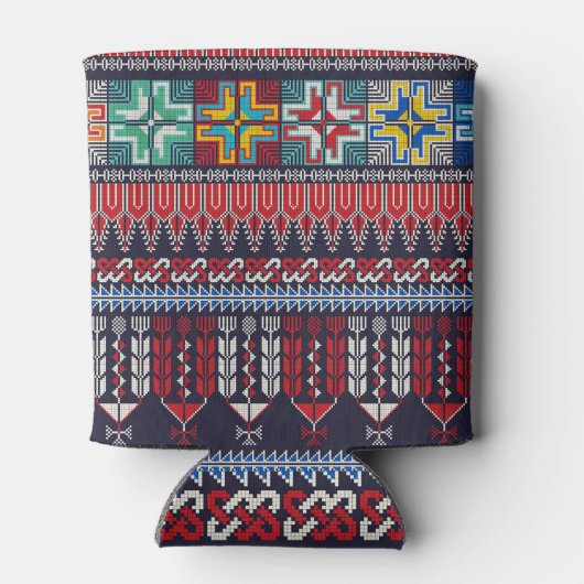 パレスチナ刺しゅうモチーフ。 缶クーラー (裏面)