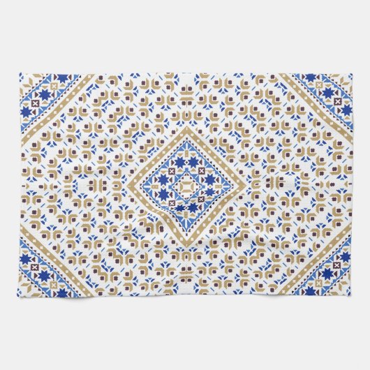 パレスチナ刺繍模様プリントデザイン キッチンタオル (横)