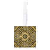 パレスチナ刺繍模様プリントデザイン キューブオーナメント (正面)