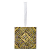 パレスチナ刺繍模様プリントデザイン キューブオーナメント (右)