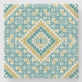 パレスチナ刺繍模様プリントデザイン ストーンコースター (正面)