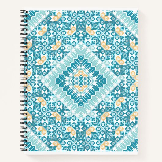 パレスチナ刺繍模様プリントデザイン ノートブック (正面)